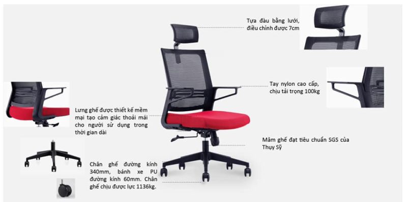 Ghế xoay 198a3 image 2