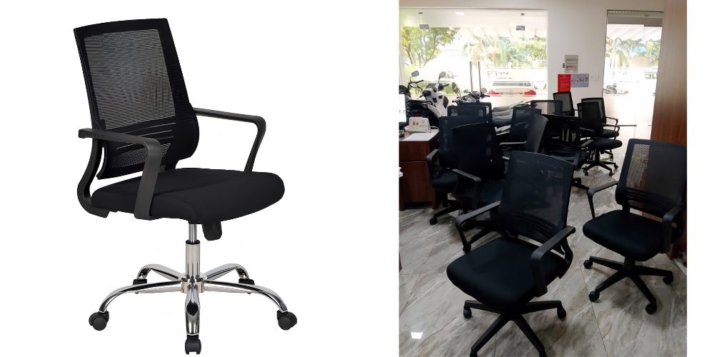 Chi tiết cấu tạo của ghế lưới nhân viên GL216