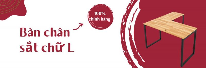 Bàn chân sắt chữ L cho văn phòng
