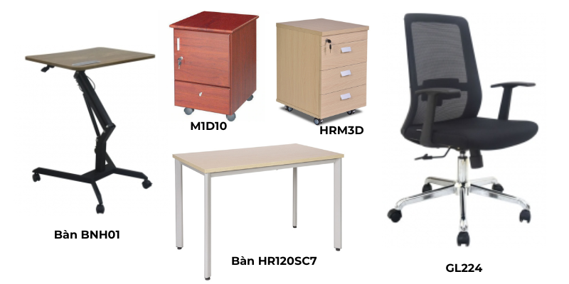 Bàn ghế văn phòng của không gian xanh sử dụng