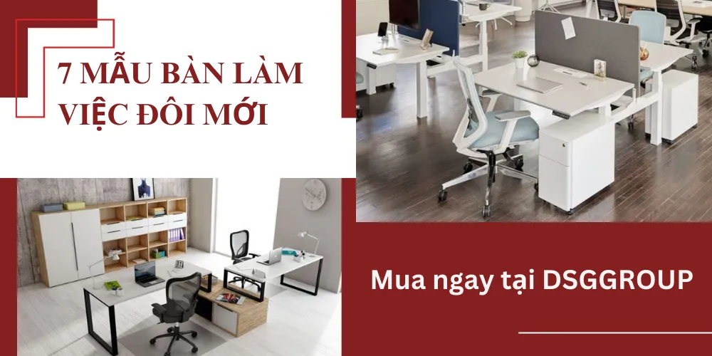 Một số mẫu bàn làm việc đôi bán chạy nhất hiện nay