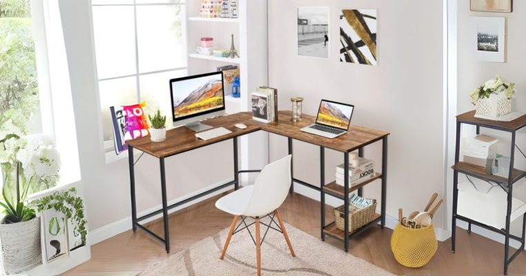 Mẫu bàn học góc tường đẹp