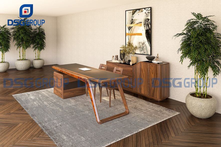 Bàn làm việc dạng chân cong cổ điển