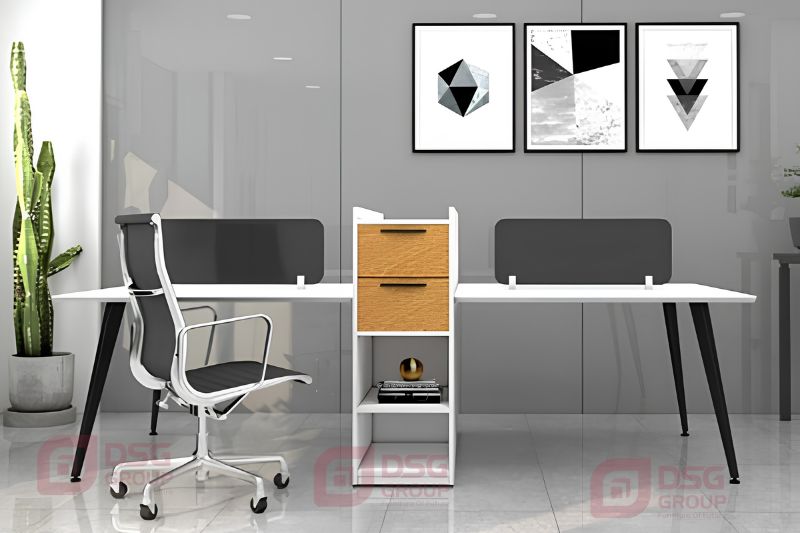 Cụm bàn làm việc 1m8 dành cho nhiều văn phòng
