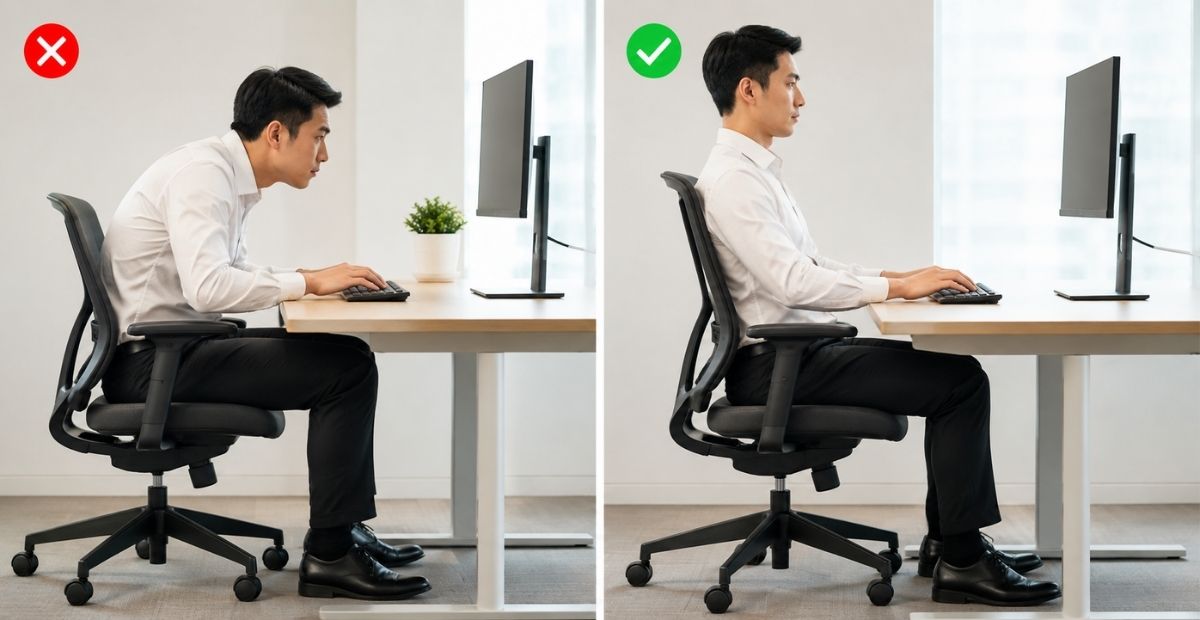 Hướng dẫn tư thế ngồi ghế cho dân văn phòng