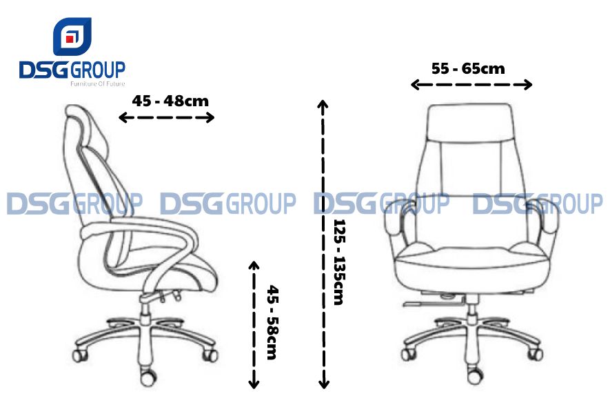 Kích thước ghế xoay làm việc giám đốc