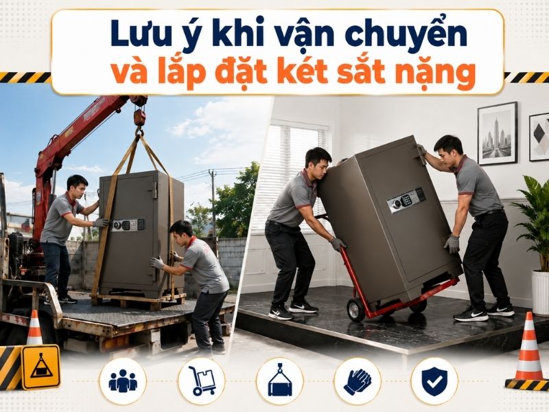 Vận chuyển két sắt nặng cần đúng kỹ thuật an toàn