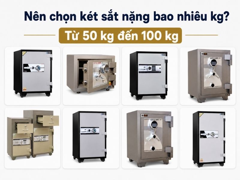 Nên chọn két sắt từ 50 đến 100 kg