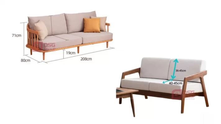 Kích thước ghế sofa cà phê mẫu 2