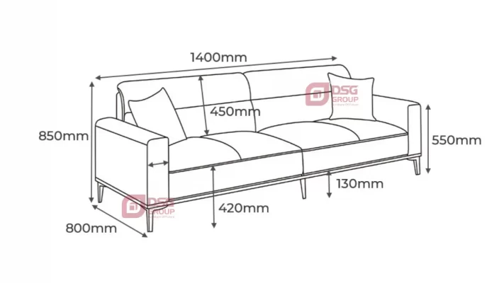 Kích thước ghế sofa phòng ngủ đơn giản