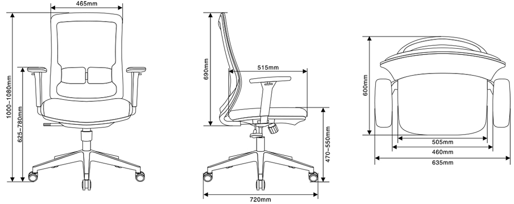 Kích thước tiêu chuẩn của ghế LM-190B