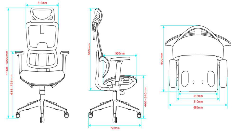 Kích thước tiêu chuẩn của ghế LR186A