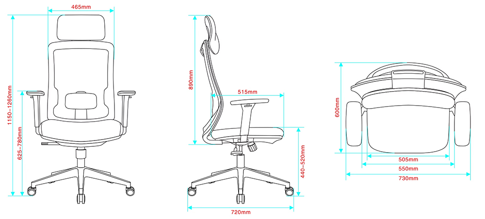 Kích thước thực của ghế LM189A-1