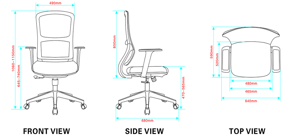 Kích thước của ghế LM158B-1