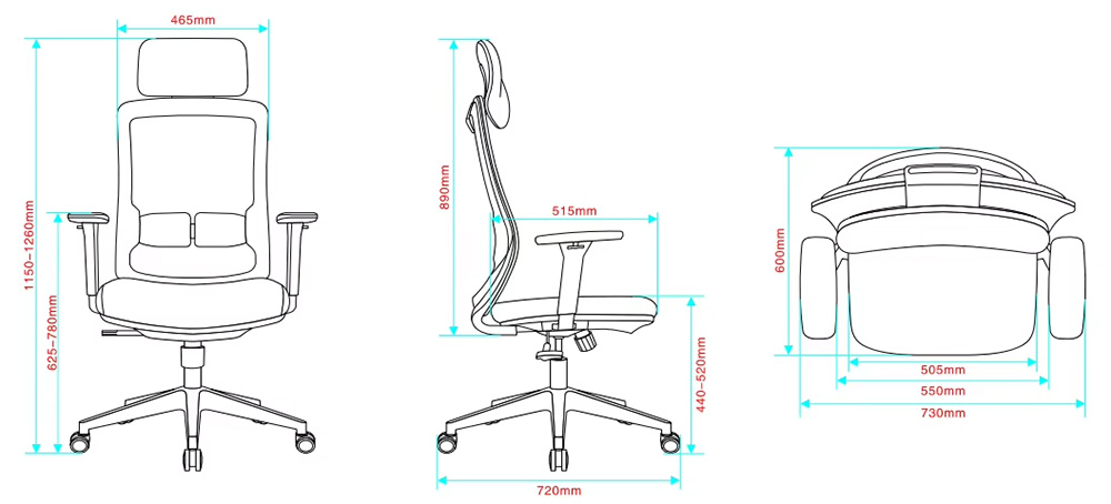 Kích thước của ghế LM188A-1 