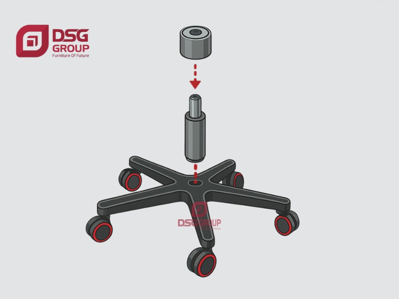 Bước 3: Gắn piston vào chân sao
