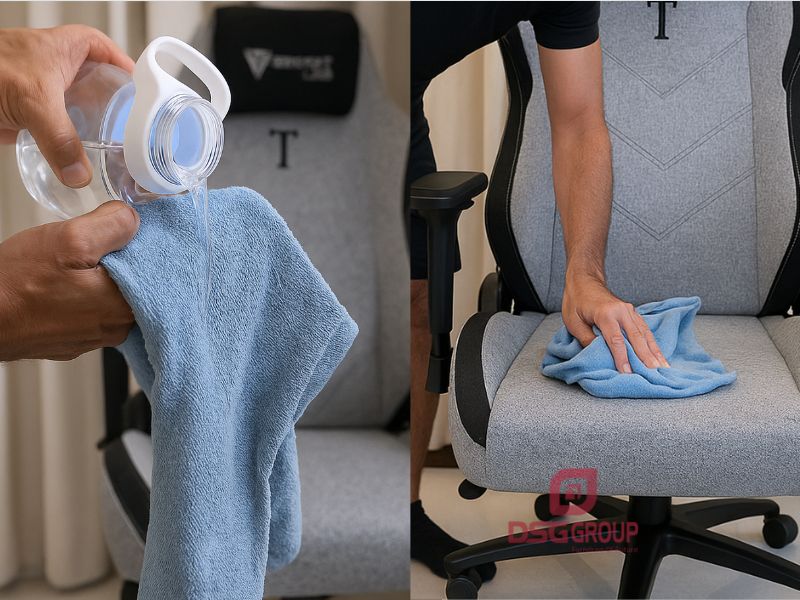 Kiểm tra và làm khô ghế sau khi vệ sinh