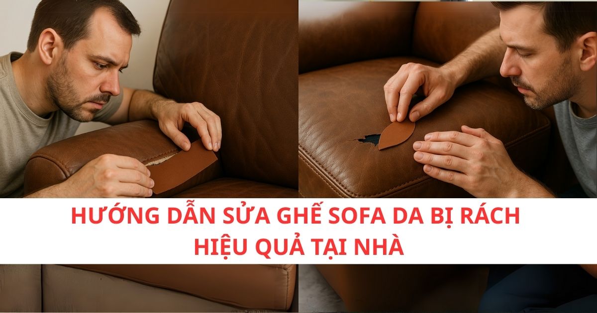 sửa ghé sofa da bj rách