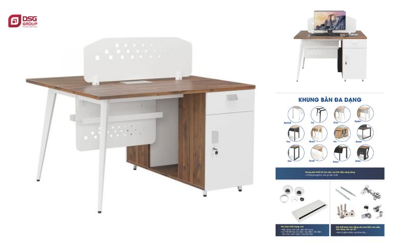 Bàn làm việc cụm LUXMD05C10 tiện ích tích hợp
