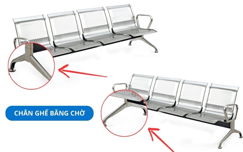 Cấu tạo phần chân ghế trong các dòng ghế chờ