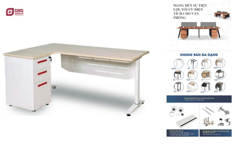 Bàn kế toán UN1612CS3 với nhiều tiện ích thích hợp cho nhân viên
