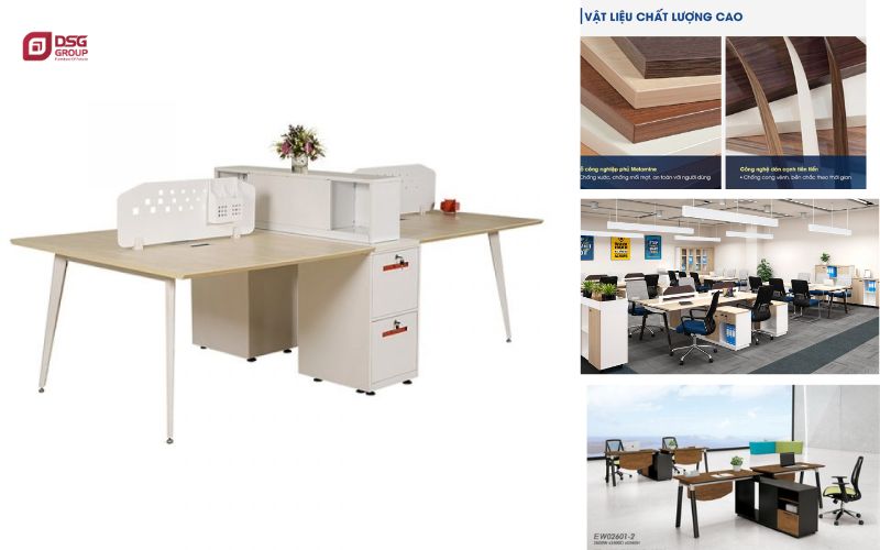Mẫu bàn làm việc 4 người LUXMD01YC10