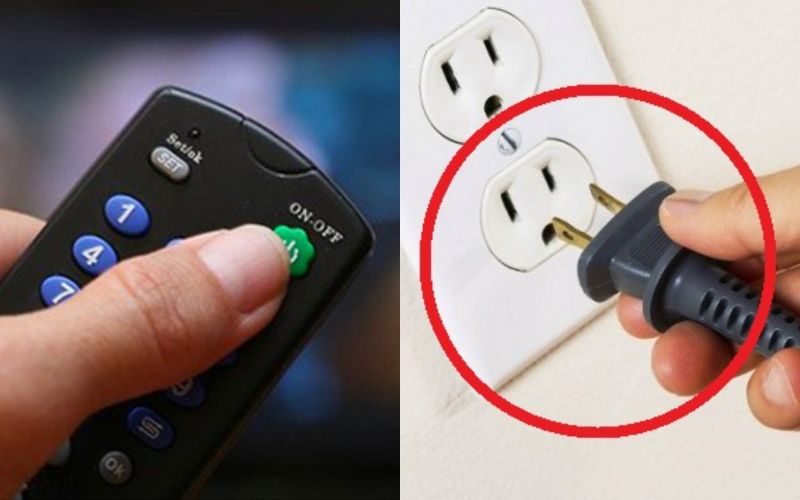 Rút điện khi bàn đang hoạt động (với bàn điện)