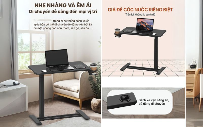 Mẫu bàn làm việc nâng hạ BNH103-2