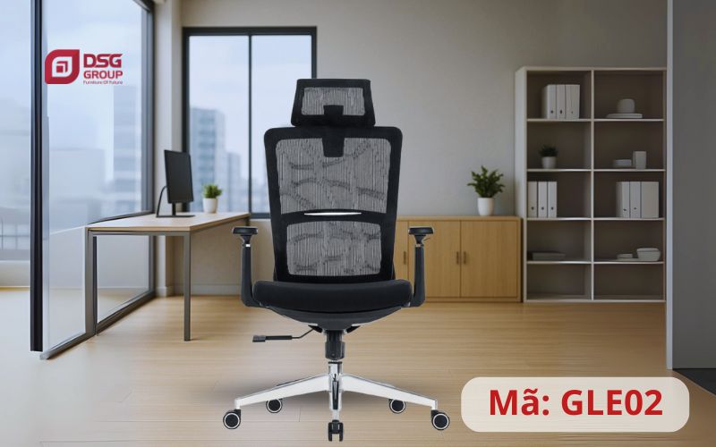 Ghế công thái học GLE02 màu đen