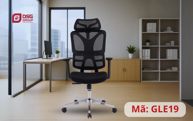 Ghế công thái học GLE19 màu đen