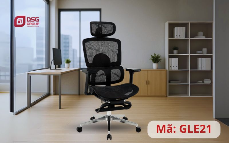 Ghế công thái học GLE21 văn phòng màu đen