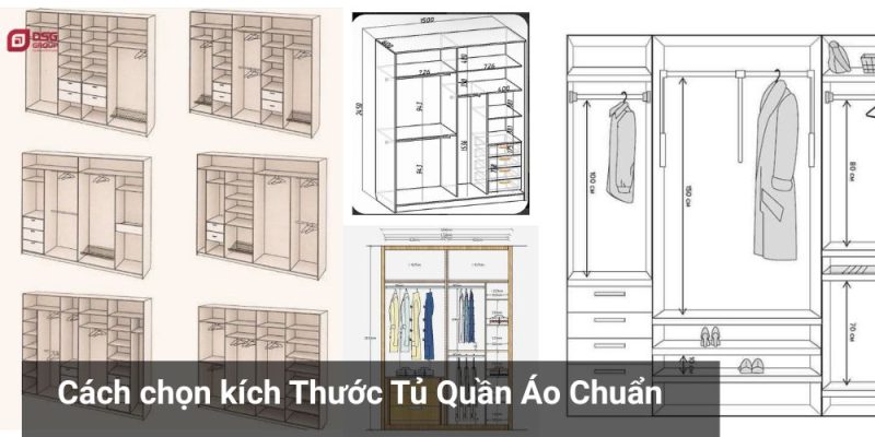 Hướng dẫn cách chọn kích thước tủ quần áo tiêu chuẩn