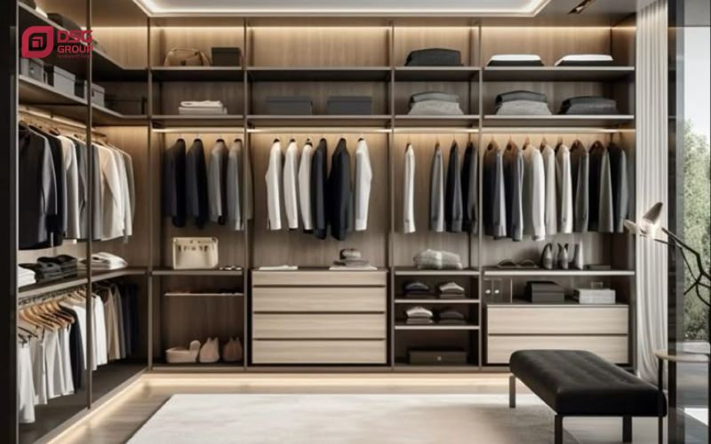 Tủ đựng quần áo nhiều ngăn không cánh dành cho gia đình