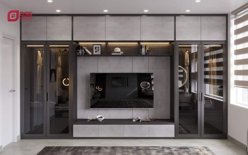 Tủ kết hợp với kệ ti vi sang trọng tiện lợi