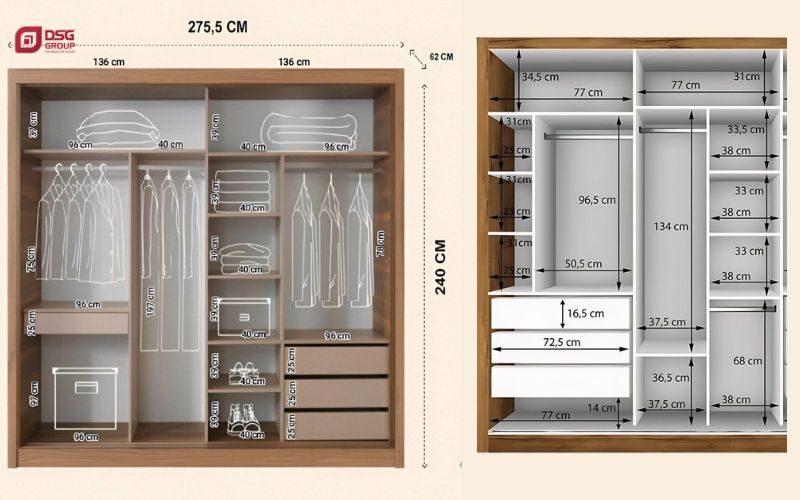 Vì sao nên chọn tủ quần áo có kích thước phù hợp với căn phòng