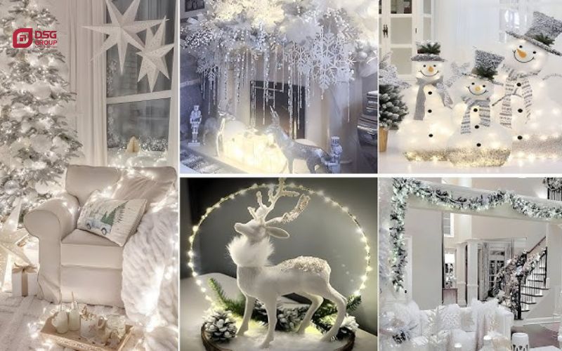 Chủ đề trang trí giáng sinh theo White Christmas