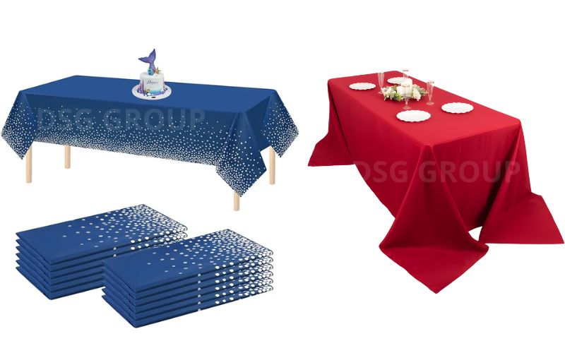 Khăn trải bàn chữ nhật, tròn