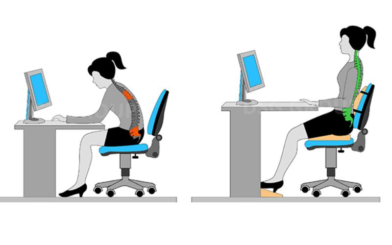 Tư thế ngồi đúng khi làm việc