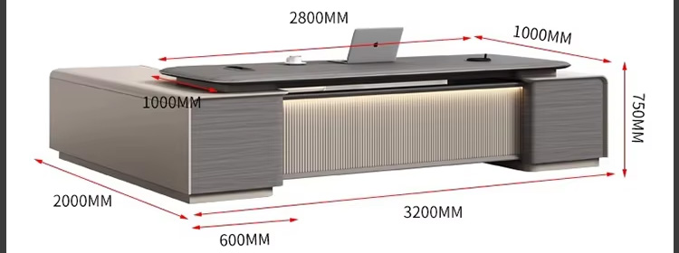 Chi tiết vfe kích thước của bàn X0152 dành cho lãnh đạo