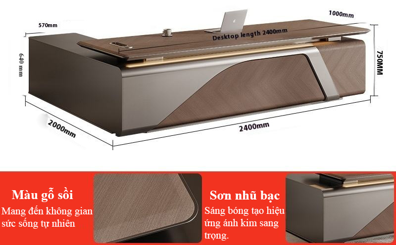 Kích thước rộng rãi thoải mái của bàn LJA01