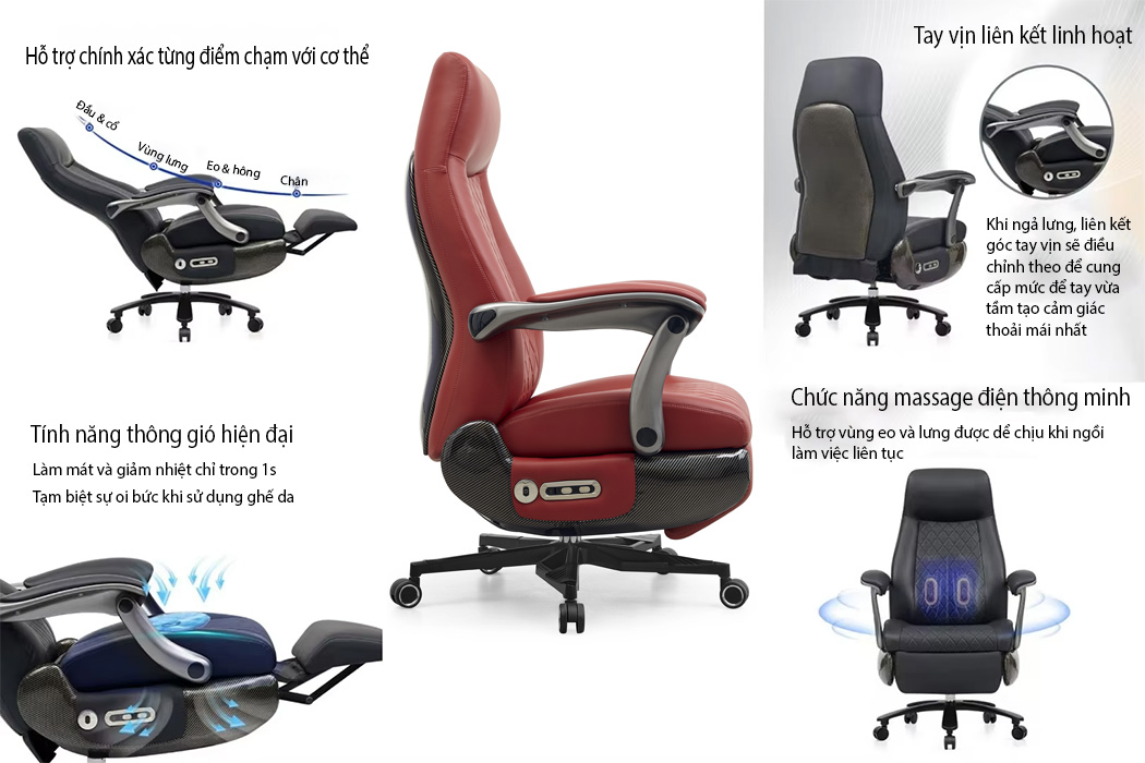 Những chức năng thông minh của ghế A505 Ngả lưng