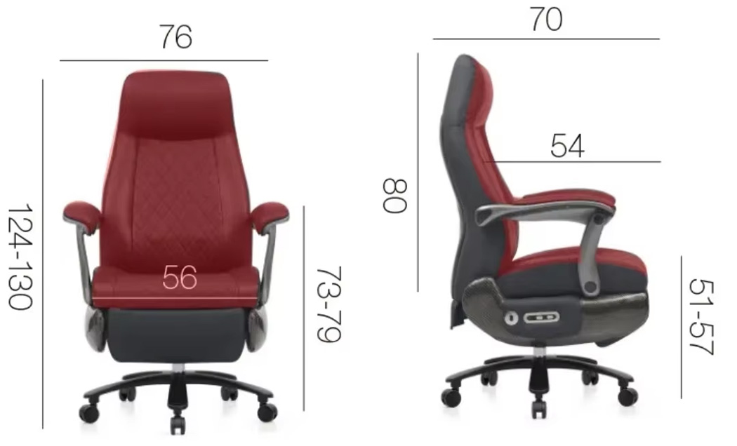 Chi tiết về kích thước của ghế Massage A505 