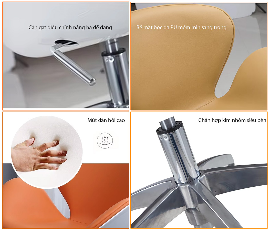 Chất liệu cao cấp, độ bền cao của ghế 874