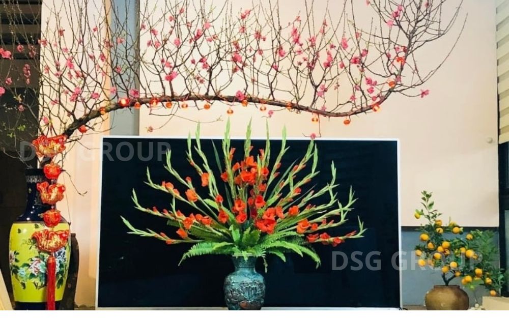 Kết hợp cây phong thủy trong trang trí Tết văn phòng