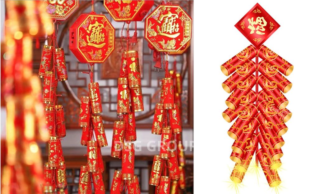 Mang không khí Tết truyền thống vào văn phòng với pháo đỏ