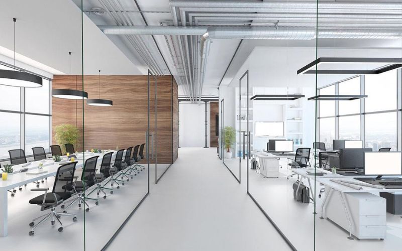 Tấm ngăn phòng họp kính cường lực trong suốt