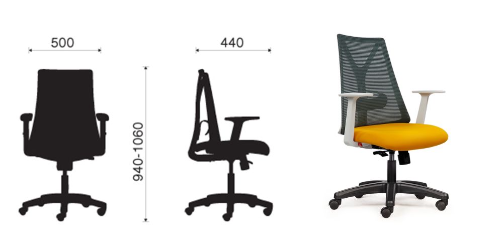 Chi tiết về kích thước của ghế dành cho người dùng M1087T - 02