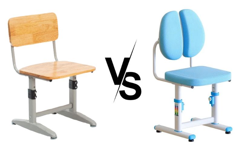 So sánh ghế công thái học dành cho trẻ em và ghế học sinh truyền thống