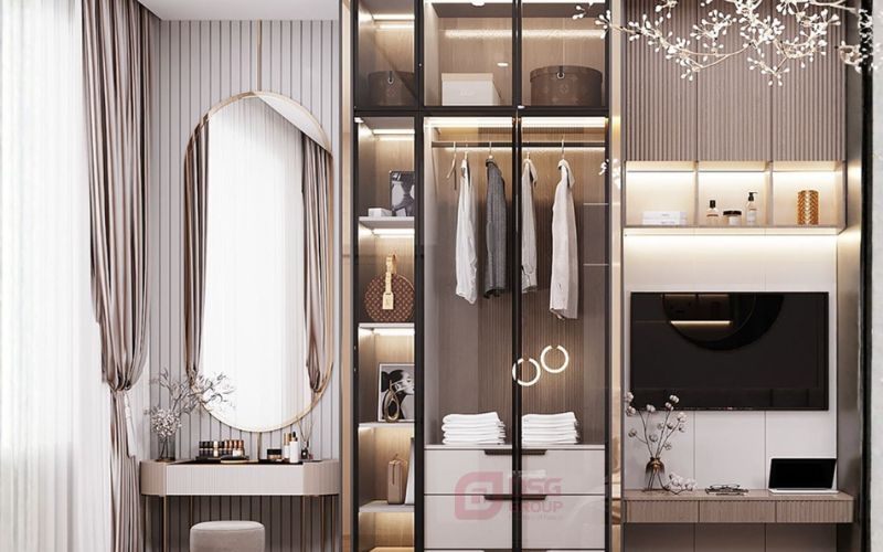 Để bàn trang điểm ở cuối giường
