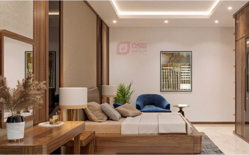 Không đặt bàn trang điểm có gương chiếu vào giường ngủ
